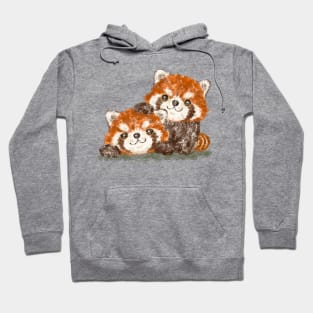 Two happy red pandas Hoodie